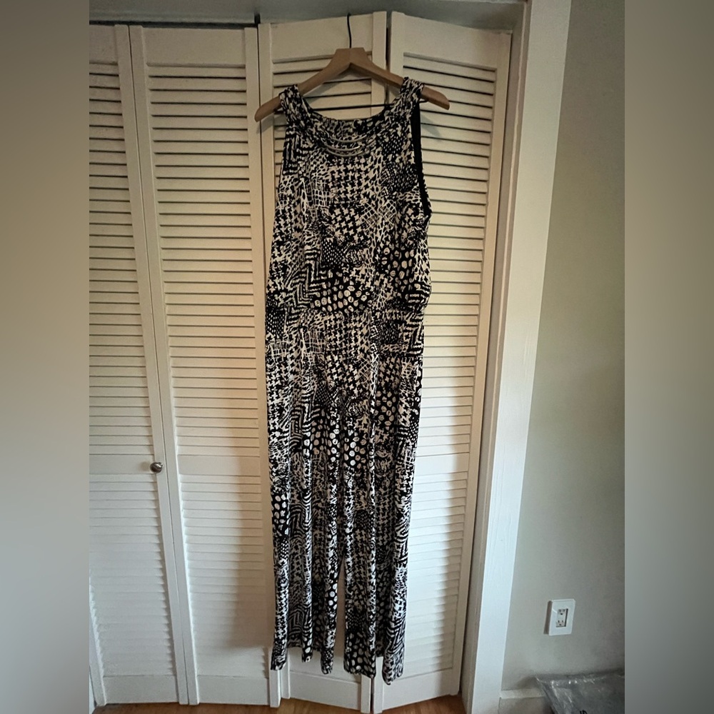 Style & Co Black and White Halter Jumpsuit